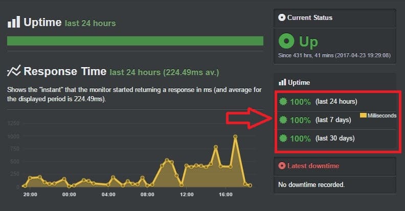 Bluehost Uptime Report