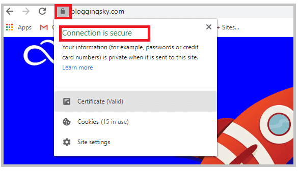 Blog SSL certificate