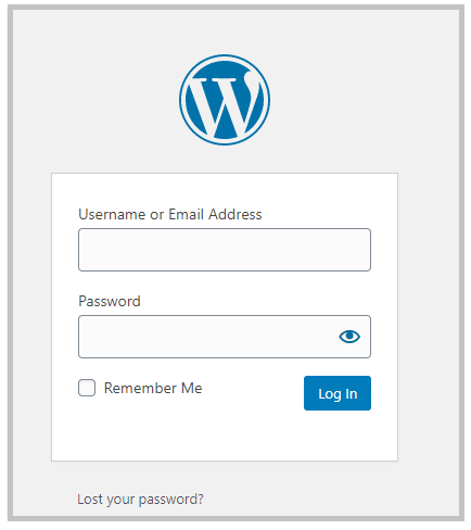 WordPress Admin Login Page